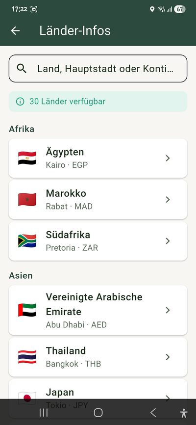 Tramory Länder-Infos